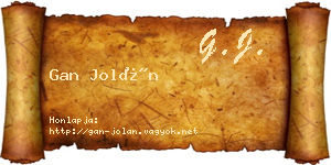 Gan Jolán névjegykártya