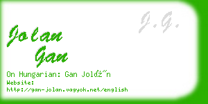 jolan gan business card